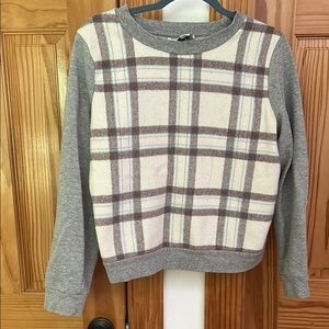 Anthropologie Plaid Gray Sweater size M